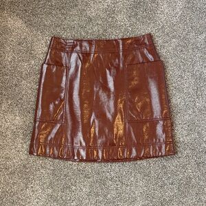 Maeve by Anthropologie Shiny Brown Women's Skirt